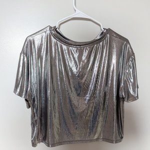 Silver Lame´ Crop Top